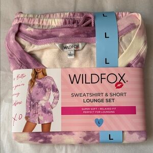 Wildfox Sweatshirt & Shorts Lounge Set Size Large